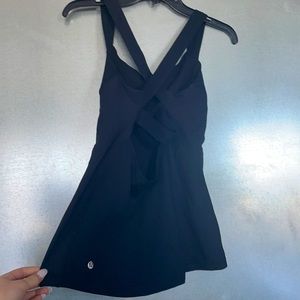 Lululemon black crossback bra cami tank top